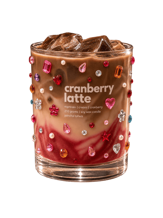 Bedazzled Cranberry Latte Candle